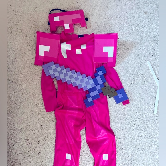 Pink Minecraft costume with purple sword! Size XS - Picture 2 of 2